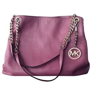 Michael Kors Jet Set Medium Pebbled Leather Shoulder Bag Tulip Mauve30S5GTCE3L